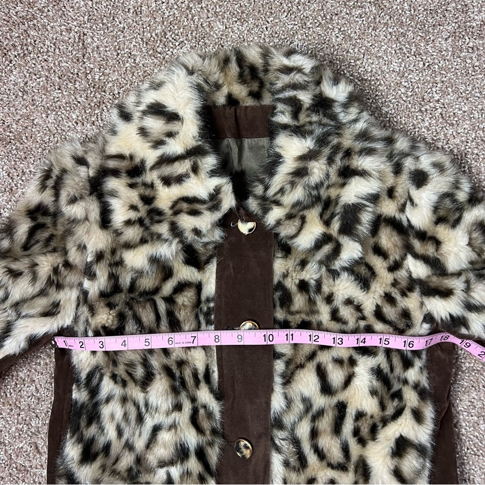 True‎ vintage Leopard Pattern Teddy Jacket - Picture 5 of 9
